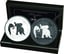 Silber Somalia Elefant Black & White Set 2024 (Auflage: 500 | 2 Münzen)